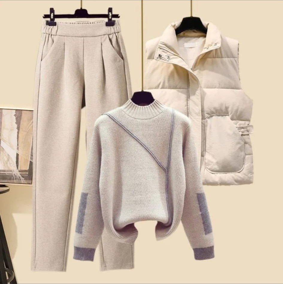 Conjunto Tres Piezas con Chaleco Acolchado