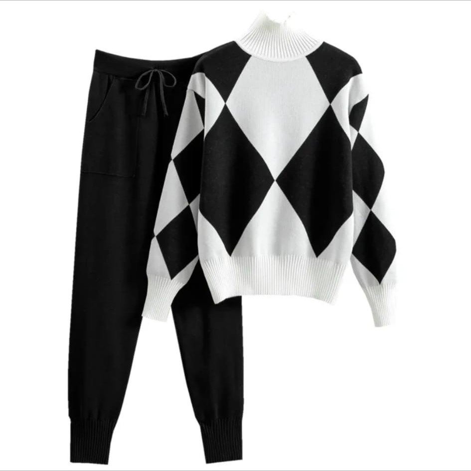 Conjunto Suéter de Rombos y Jogger