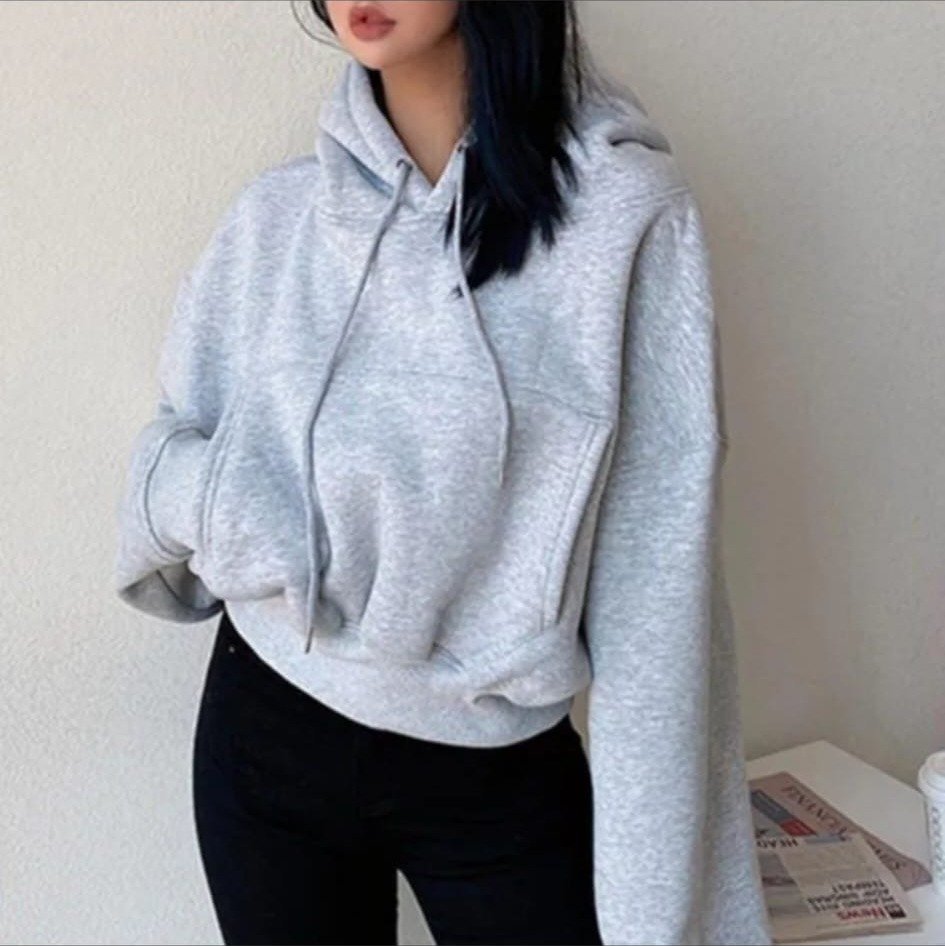Hoodie Oversize Gris Claro