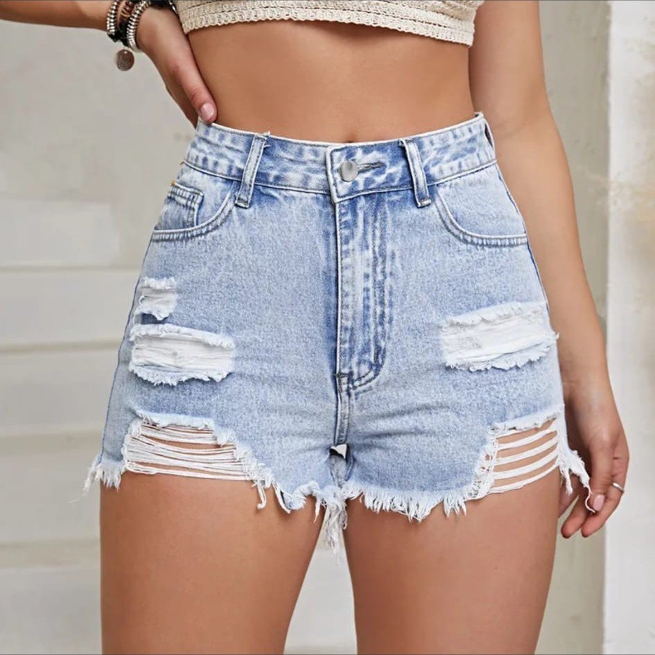 Short de Mezclilla Deshilachado