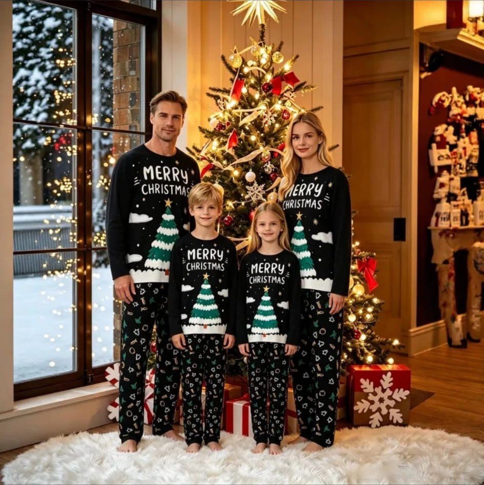 Pijama Familiar Árbol Merry Christmas