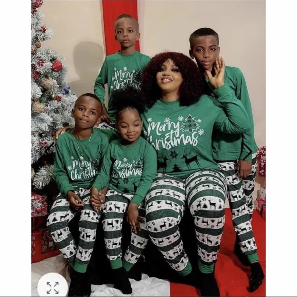 Pijama Familiar Navideña Merry Christmas Verde