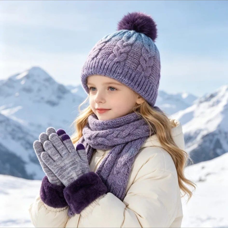 Set de Gorro, Bufanda y Guantes para Niña