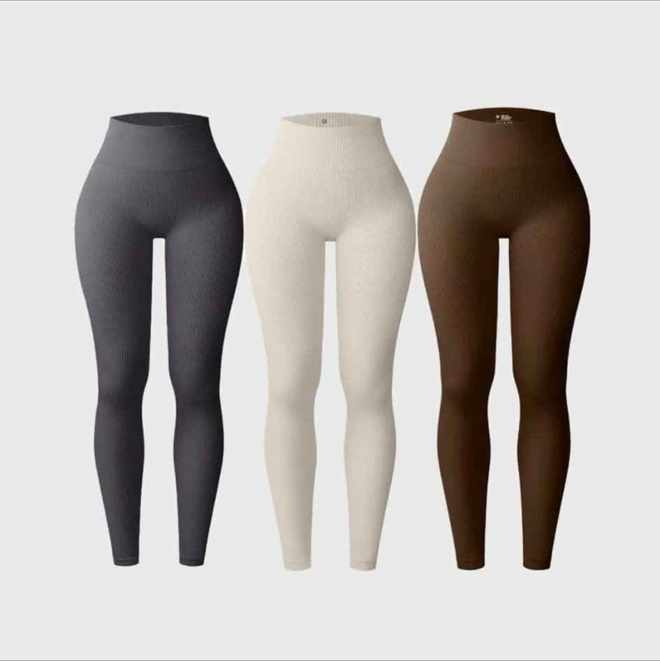 Leggings Acanalados Sin Costuras