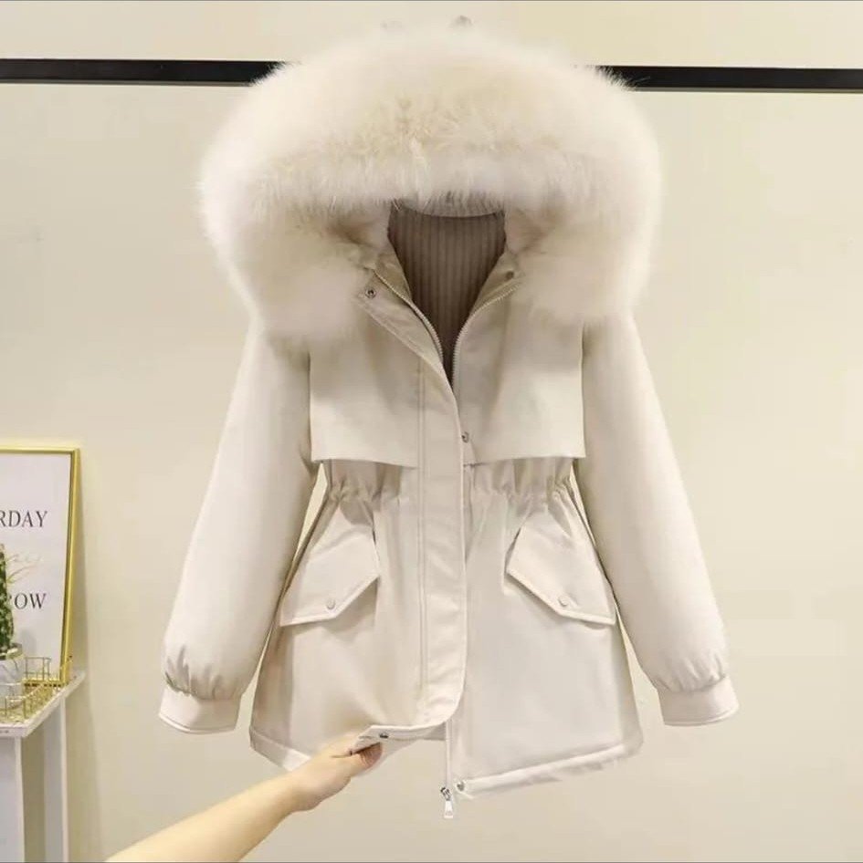 Parka con Capucha de Piel