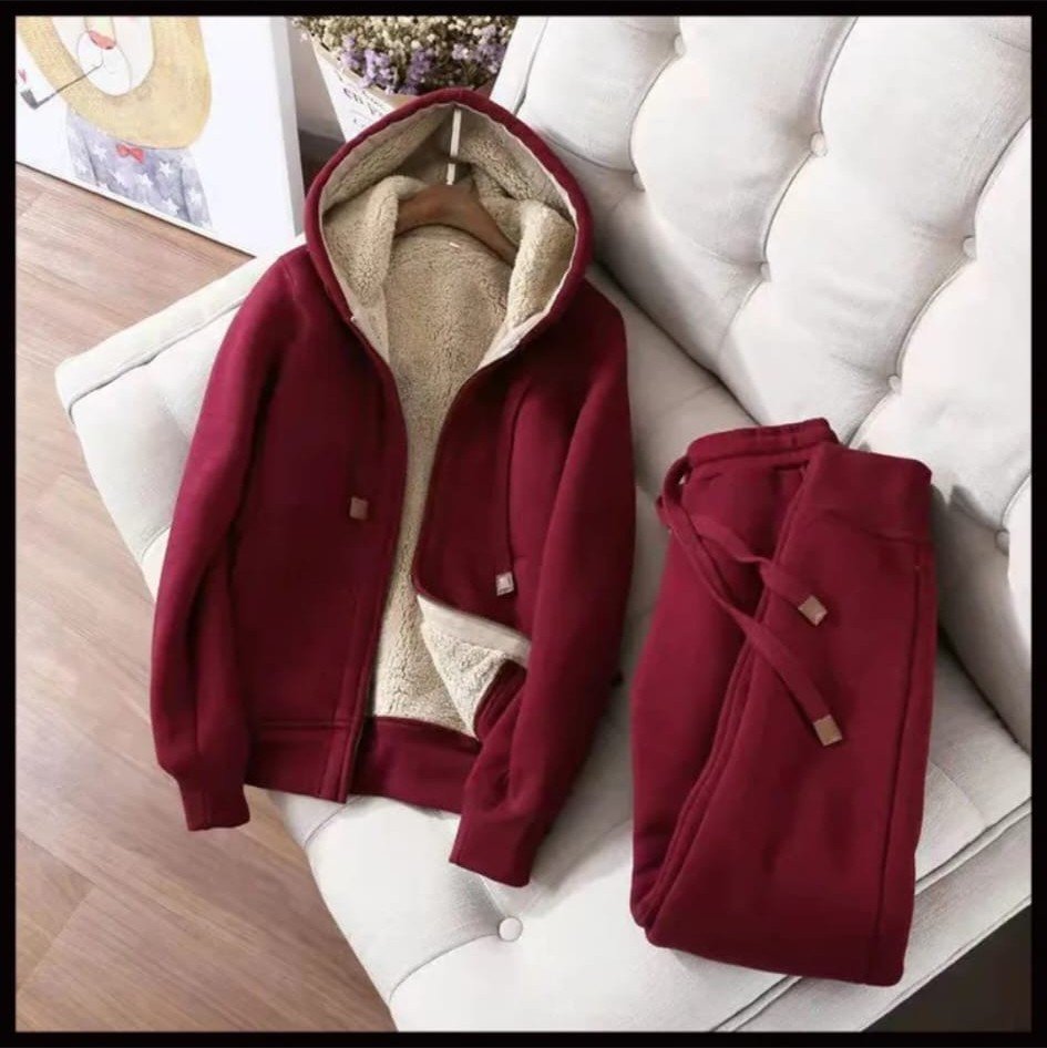 Conjunto Hoodie Forrado de Borrego
