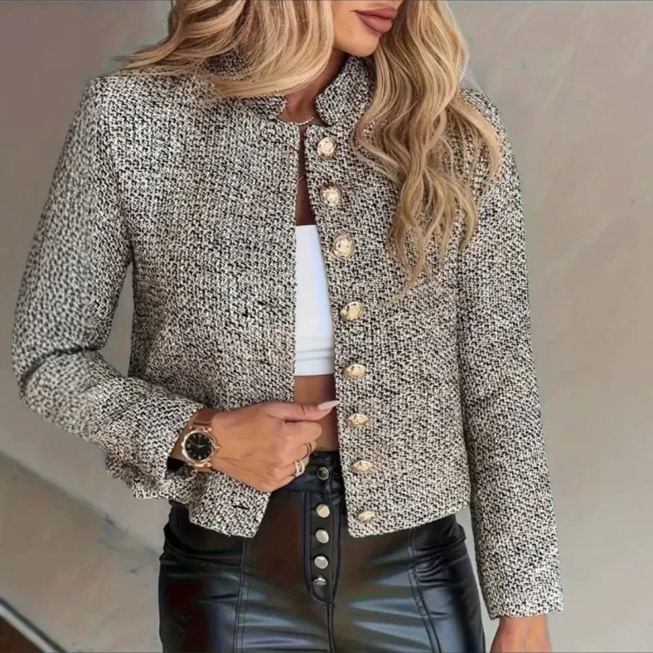 Chaqueta de Tweed con Botones