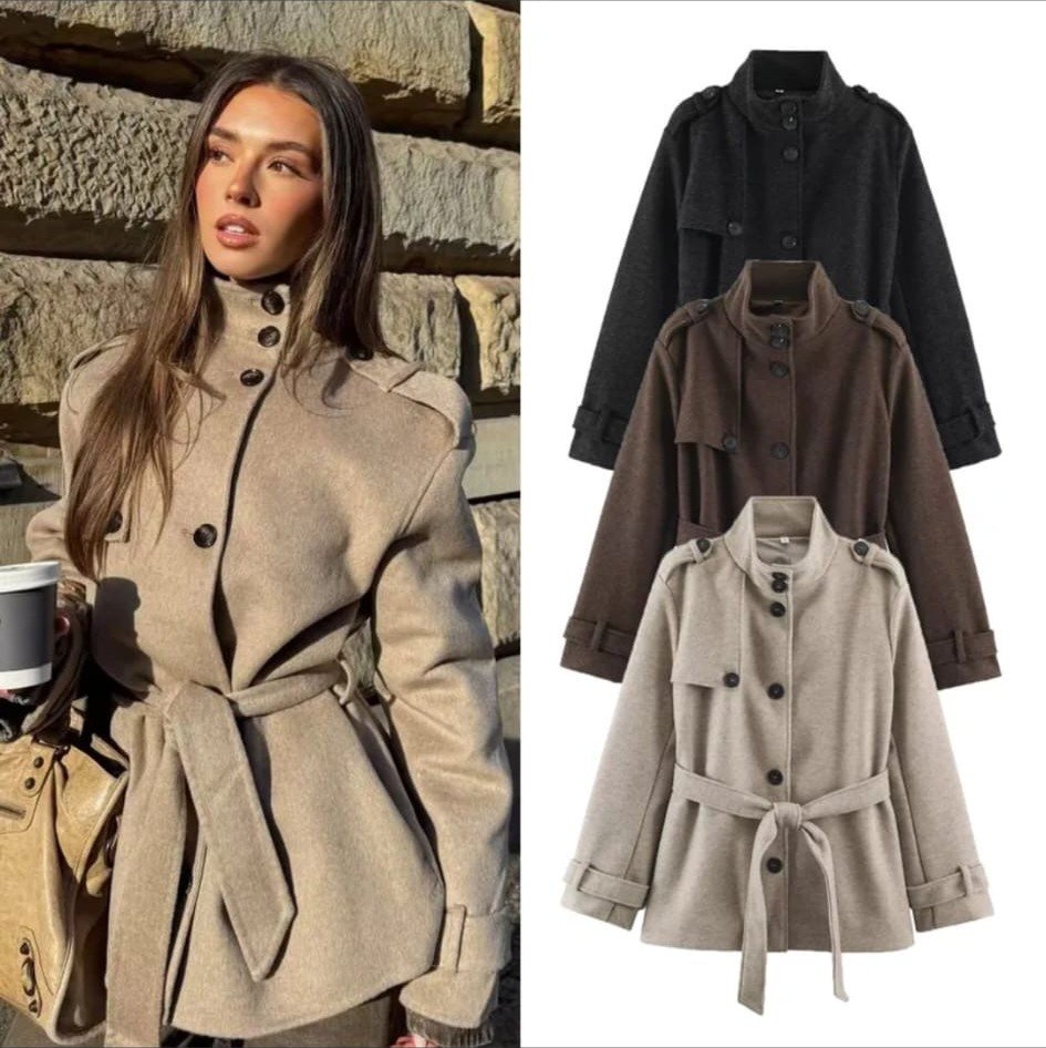Gabardina Corta con Cinturón