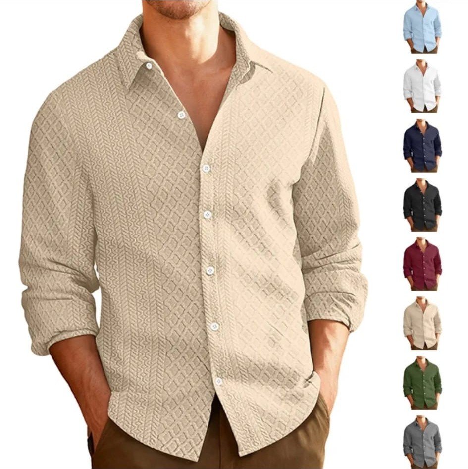 Camisa Texturizada Manga Larga