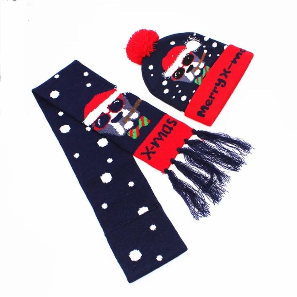 Set Navideño de Gorro y Bufanda para Niños