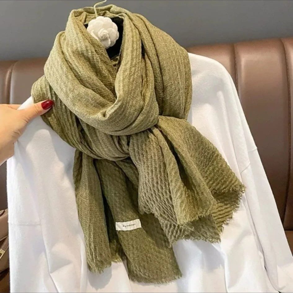Mantón de Punto Verde Olivo