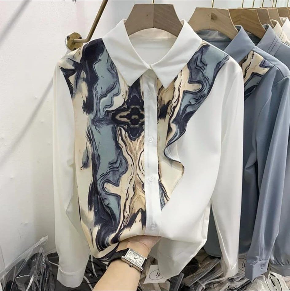 Blusa con Estampado Marmoleado
