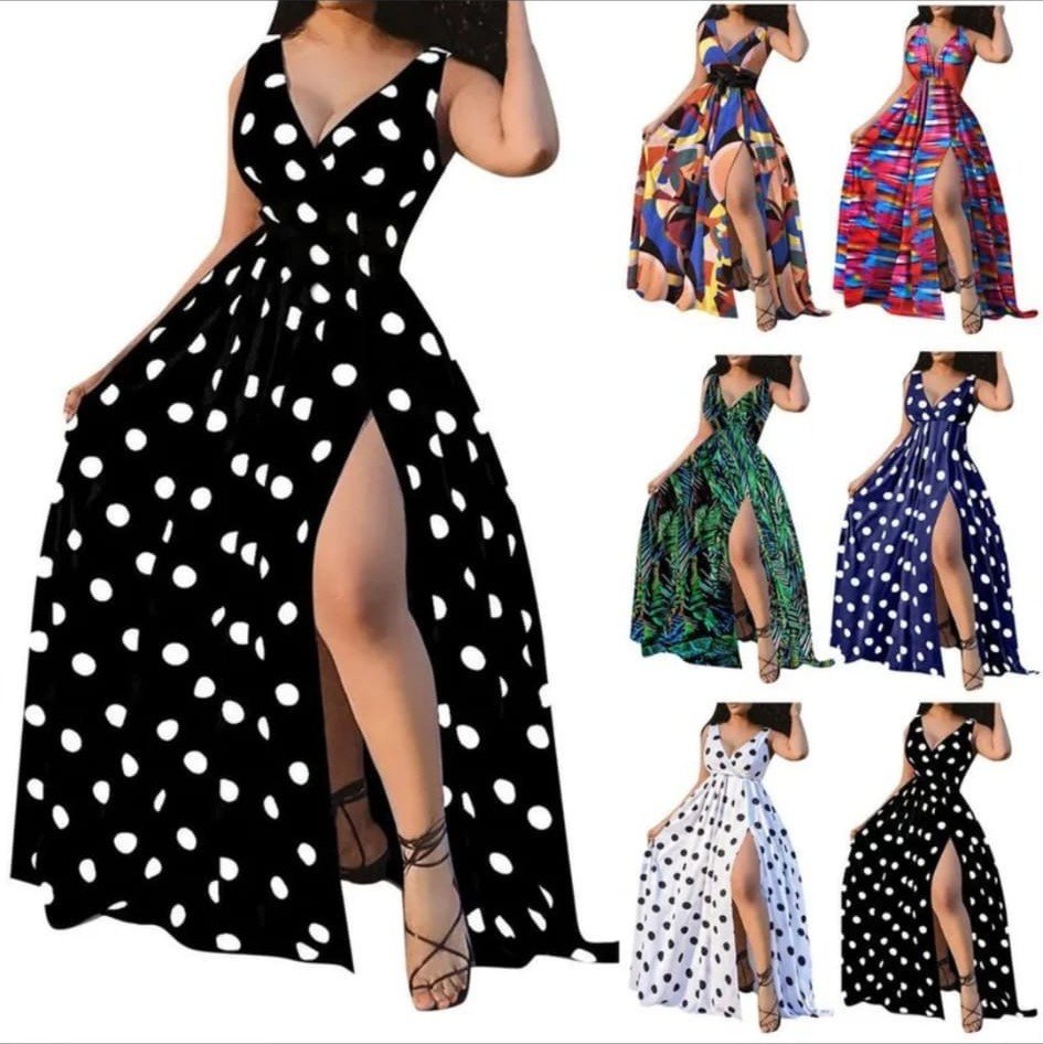 Vestido Largo de Lunares