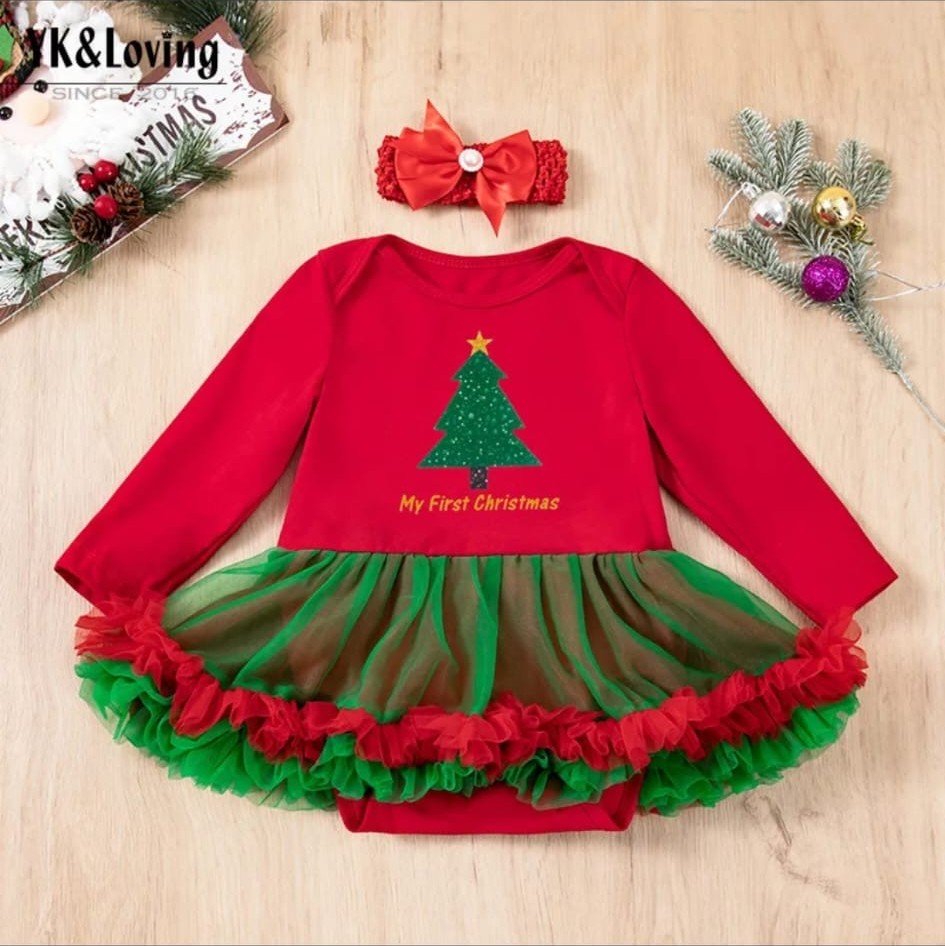 Vestido Navideño con Tutú para Bebé