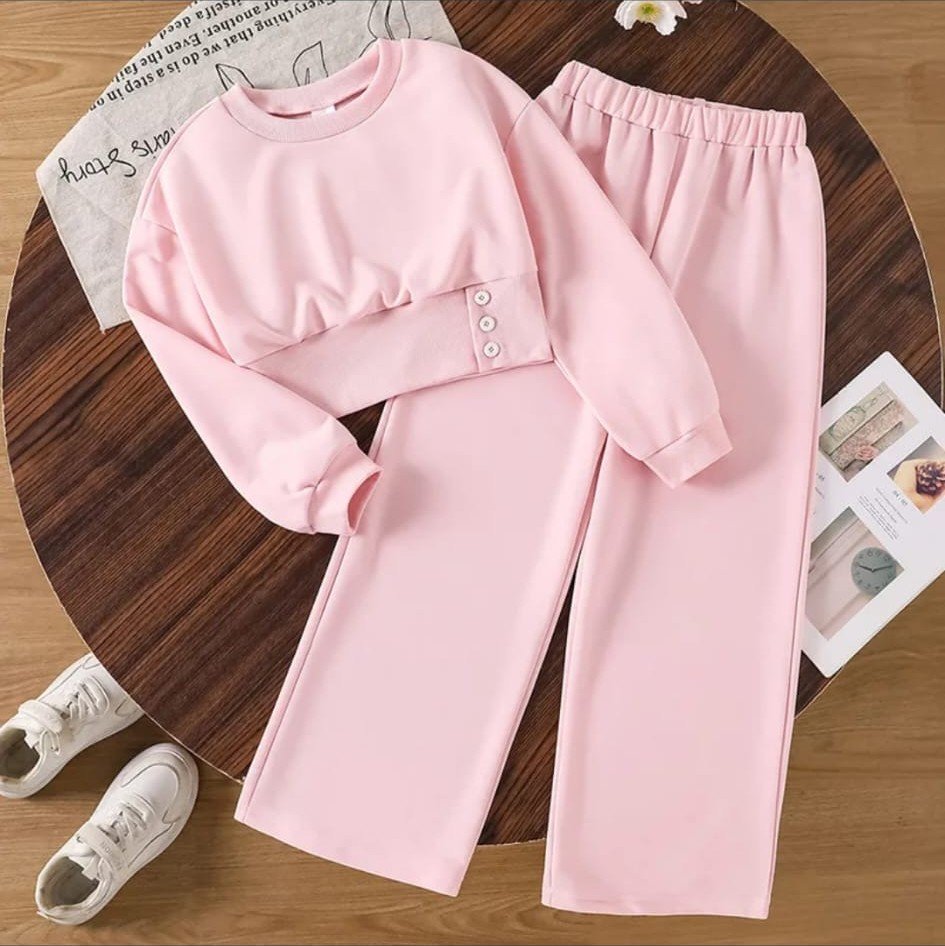 Conjunto Sudadera y Pantalón Rosa para Niña