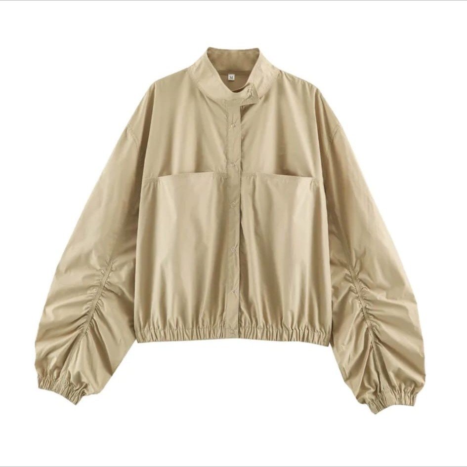 Chaqueta Corta con Mangas Fruncidas