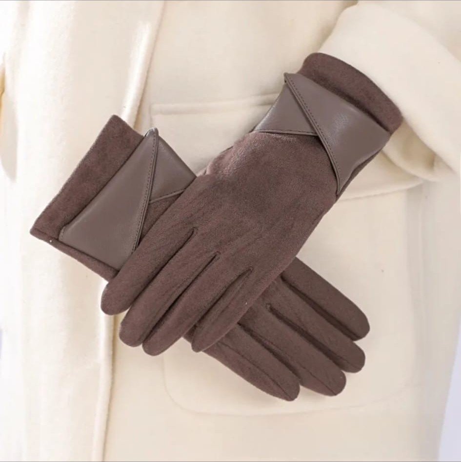 Guantes de Ante con Puño de Peluche