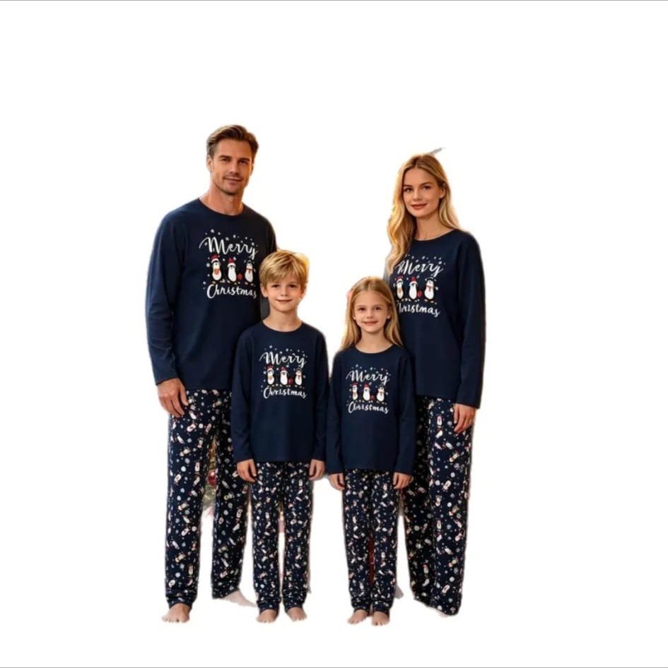 Pijama Familiar Pingüinos Navideños