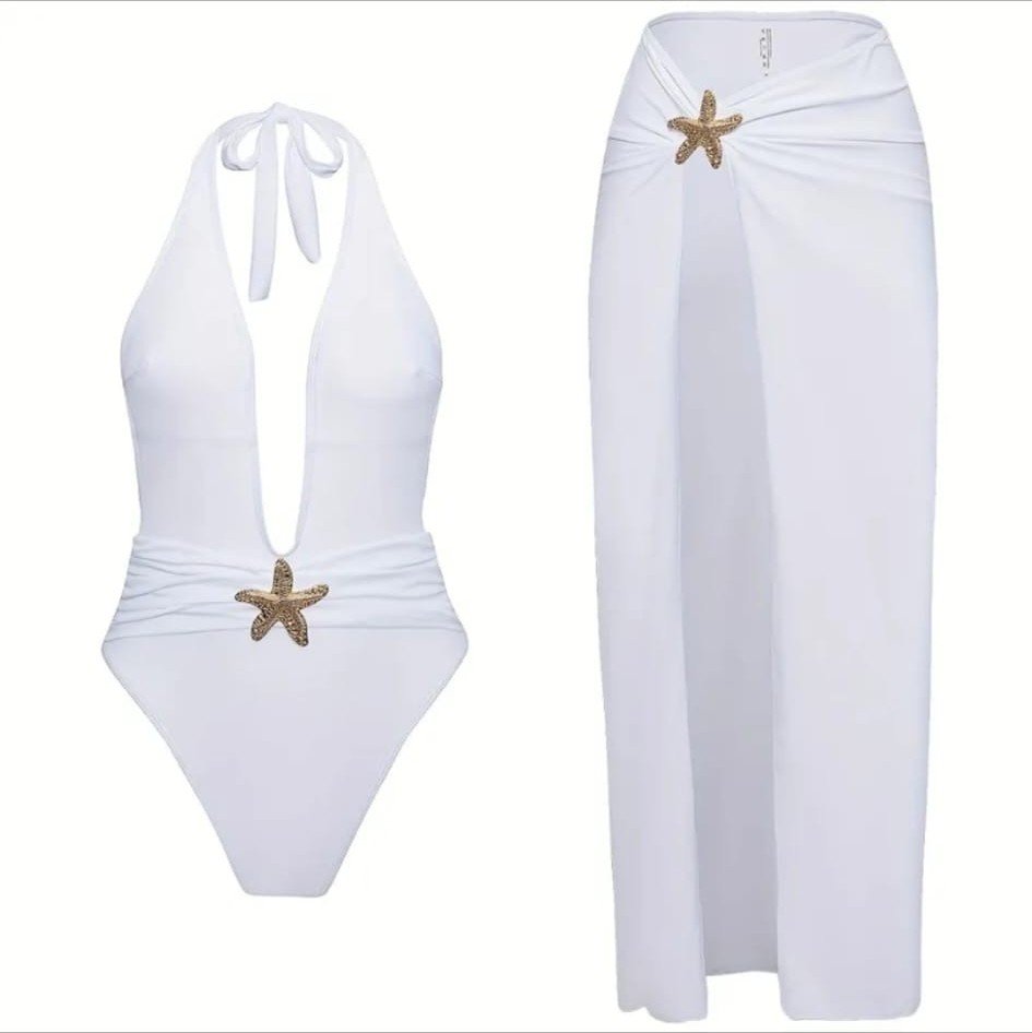 Traje de Baño Halter con Falda