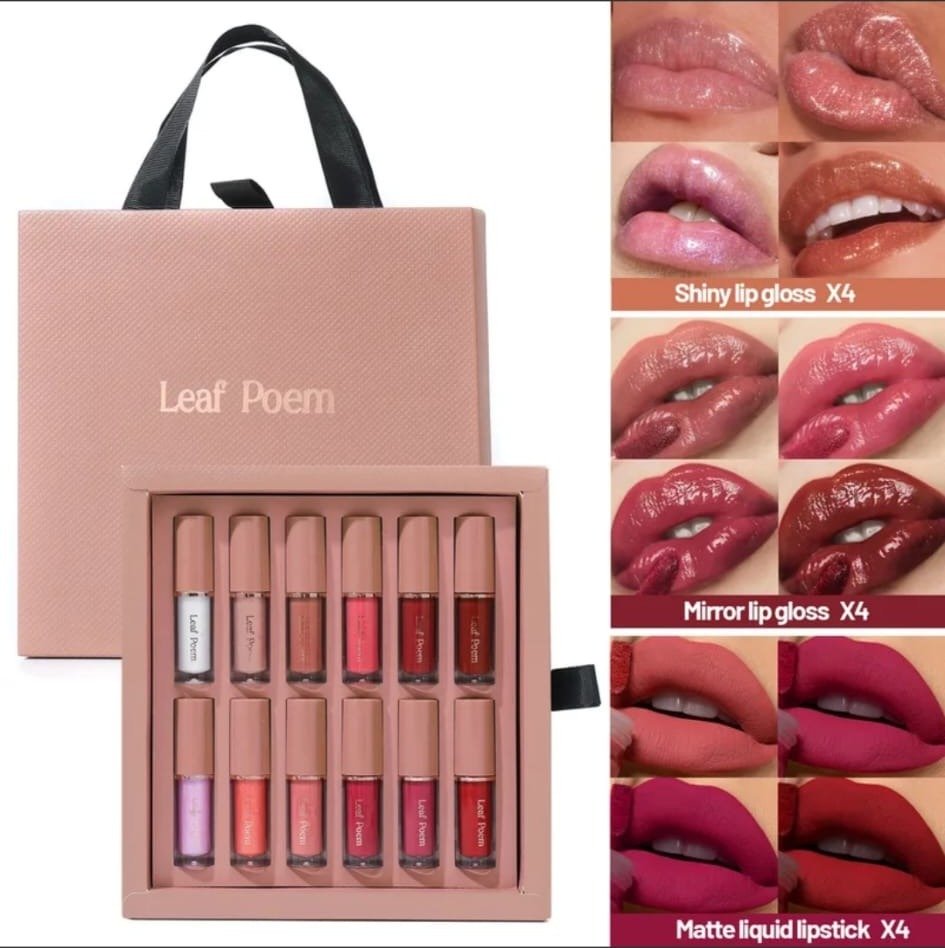Set de Labiales Leaf Poem (12 Piezas)