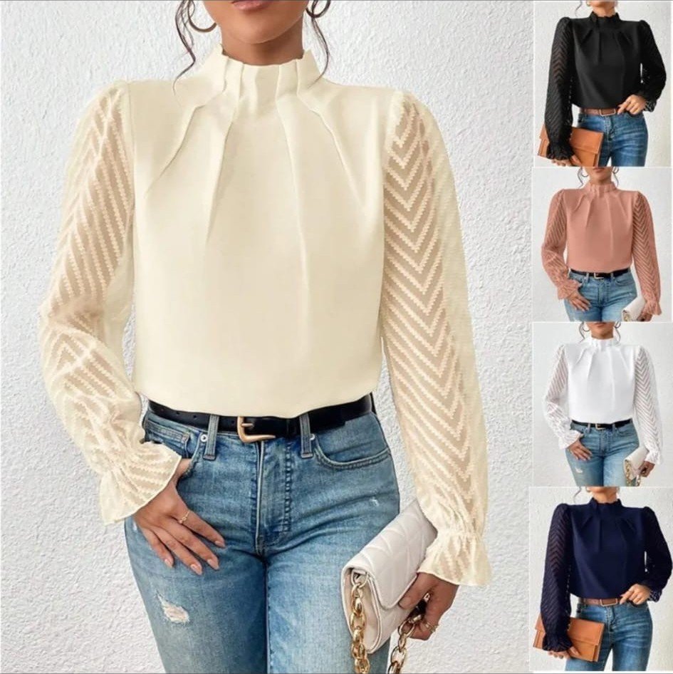 Blusa con Mangas Texturizadas