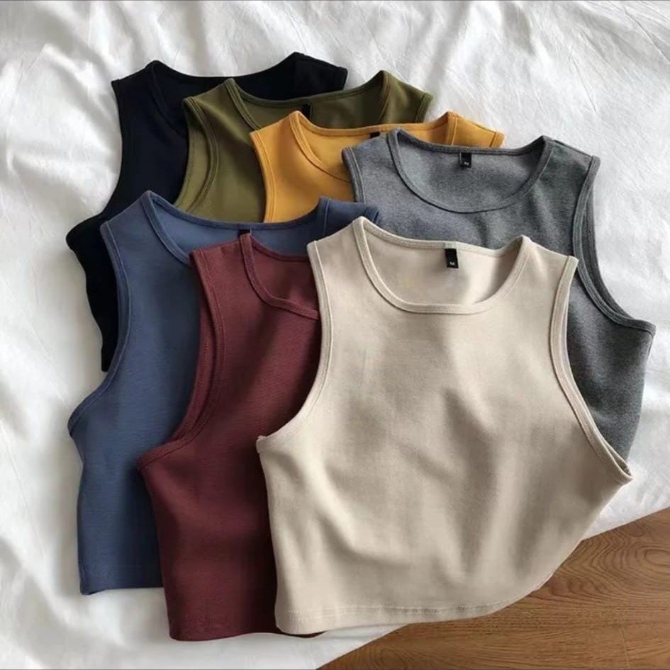 Top Acanalado Cuello Redondo