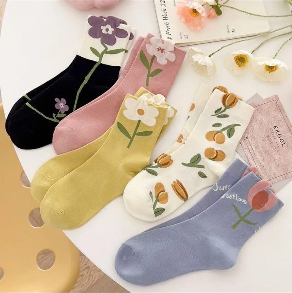 Calcetas Cortas con Flores